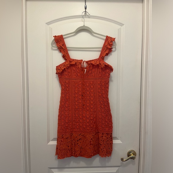 Free People Orange Crochet Mini Dress - Picture 3 of 5